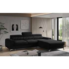 Bassfield Sjeselongbäddsoffa Høyre Svart CO-GRA-RT-10VE