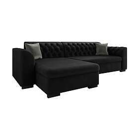 Sovesofa med divan Svart