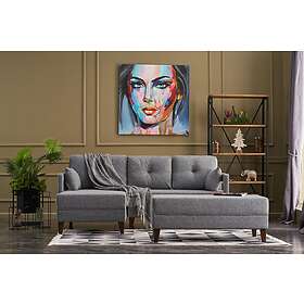 Angola Sovesofa m. Sjeselong 4-sits 140x193 Grå 825BLC2616