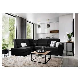 Sajmon Sovesofa m. Sjeselong 3-sits Svart CO-SIB-LT-10LO