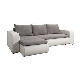 Lecanto 3-sits Sovesofa med Sjeselong Konstläder/Grå/Vit