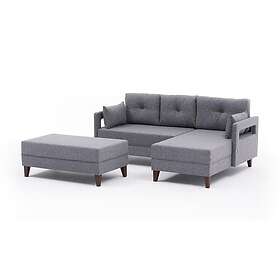 Angola Sovesofa m. Sjeselong 4-sits 140x193 Grå 825BLC2615