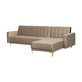 Toomey Hörnbäddsoffa Venstre Sammet Beige 184906
