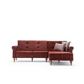 Benin Sovesofa m. Sjeselong 4-sits 205x180 Röd 825BLC1702