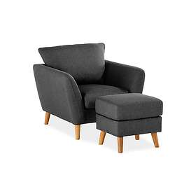 Andrarum Trend Soffgrupp Lenestol med Fotpall Svart