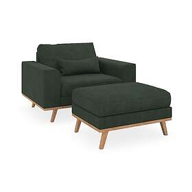 Copenhagen Lenestol med fotpall Mörkgrön