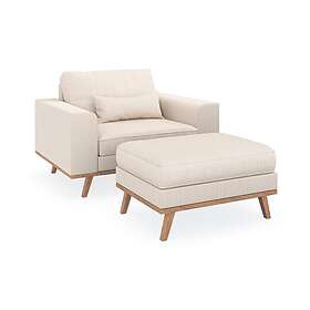 Copenhagen Lenestol med fotpall Ljusbeige