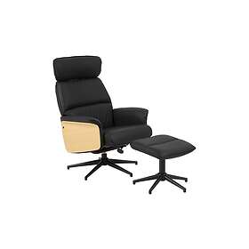 Bleur Lenestol med Fotpall Svart 0000088246