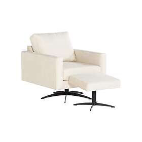 Sabero Lenestol med Fotpall Beige/Svart