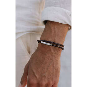 Scottsberry Mörkbrunt Läderarmband Dual Elegance Silver