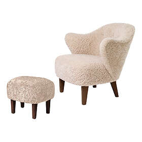 Audo Copenhagen Ingeborg With Footstool - Sheepskin/Moonlight/Smoked Oak