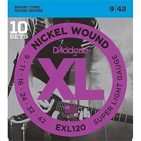 D'Addario Strängset Elgitarr EXL120-10Pack