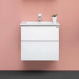 4AQUA Tvättställsskåp Slim H Med 2 Lådor & Grepplist UH60M1