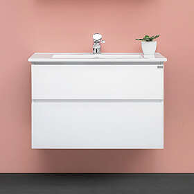 4AQUA Tvättställsskåp Slim Med 2 Lådor & Grepplist UH100B1