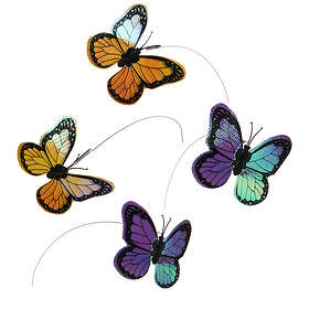 Butterfly Funny kattleksak 4 st reservfjärilar