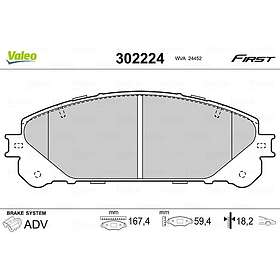 Valeo Bromsbeläggssats, skivbroms 302224