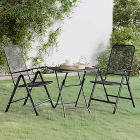 vidaXL Matryhmä för trädgården 3 delar metallnät antracit