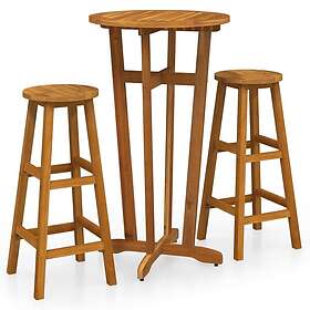 vidaXL Bargrupp 3 delar massivt akaciaträ