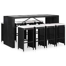 vidaXL Lounge Set 9 Dele Poly Rattan Sort