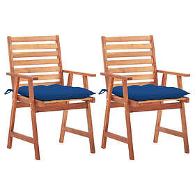 vidaXL Chaises de jardin 2 pcs avec coussins bois d'acacia massif 3064345