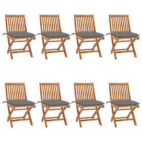 vidaXL Ensemble de 8 chaises de jardin empilables avec coussins Teck massif 3072