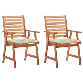 vidaXL Trädgårdsstolar 2 st med dynor massivt akaciaträ 3064332