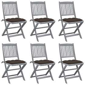 vidaXL Sæt med 6 havestole 3065457 Massivt Akacietræ