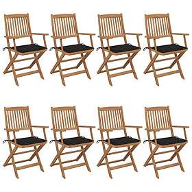 vidaXL 3074974 Ensemble de 8 chaises de jardin empilables avec coussins bois d'a