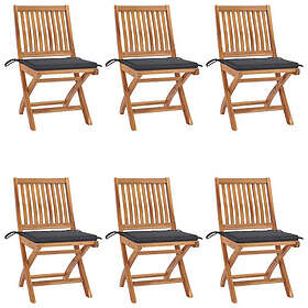 vidaXL Set med 6 trädgårdsstolar 3072834 Solid teak
