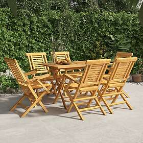vidaXL Hopfällbara trädgårdsstolar 6 st 56x63x90 cm massiv teak 3155050