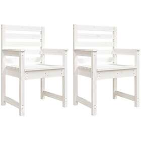 vidaXL Trädgårdsstolar 2 st vit 60x48x91 cm massiv furu 824054