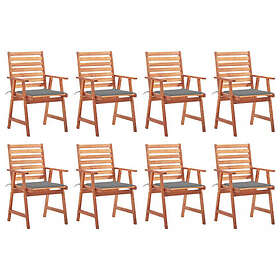 vidaXL Chaises de jardin 8 pcs Bois d'acacia massif 3078375