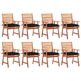 vidaXL Chaises de jardin 8 pcs Acacia massif 3078396