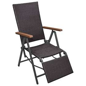 vidaXL Justerbar solstol konstrotting brun 42765