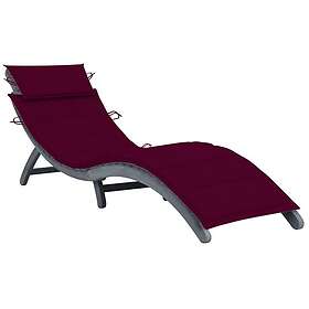 vidaXL Chaise longue med dyna grå massivt akaciaträ 3064053