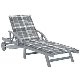 vidaXL Chaise longue med dyna massivt akaciaträ 3061343