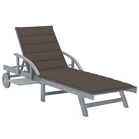 vidaXL Chaise longue med dyna massivt akaciaträ 3061337