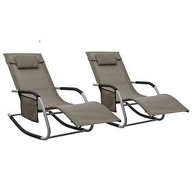 vidaXL Chaise longuear 2 st textilen taupe och grå 310511