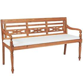 vidaXL Bataviabänk med dyna 150 cm teak 43058