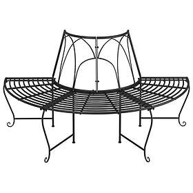 vidaXL Halvrund trädbänk 2 st Ø159 cm svart stål 3095717