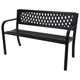 vidaXL ProGarden Trädgårdsbänk stål 119x50x75 cm svart 436173