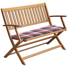 vidaXL Trädgårdsbench med dyna 120 cm massivt akaciaträ 3064252