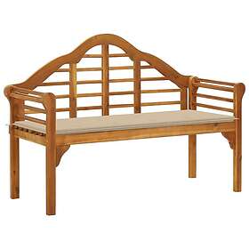 vidaXL Trädgårdsbench med dyna 135 cm massivt akaciaträ 3061407