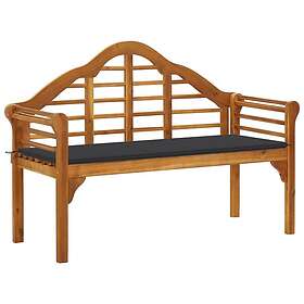 vidaXL Trädgårdsbench med dyna 135 cm massivt akaciaträ 3061404