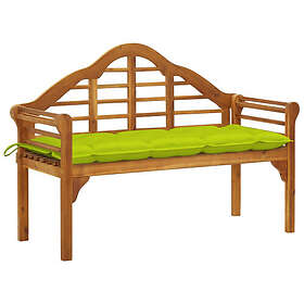 vidaXL Trädgårdsbench med dyna 135 cm massivt akaciaträ 3061430
