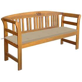 vidaXL Trädgårdsbench med dyna 157 cm massivt akaciaträ 3064269