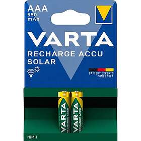 Varta 1,2V Aaa 550Mah Ni-Mh Laddbart Solar 2-Pack