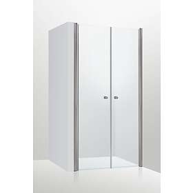 Duschbyggarna Duschdörr Duo De Luxe Dubbel 800xx1900 mm / Mattsvart / Isglas