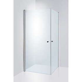 Duschbyggarna Duschhörn Twin De Luxe 800mm 800x1000 mm / Krom / Isglas