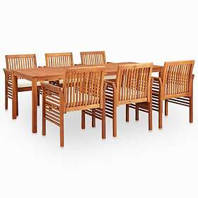vidaXL Matgrupp för trädgården med dynor 7 delar massivt akaciaträ 278899